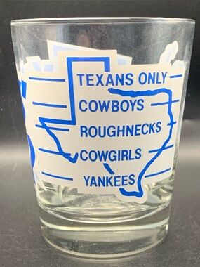 Pre Owned Texas Jigger Large Blue Measuring Shot Glass Shotglass Novelty